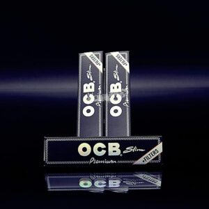 Bletki OCB Black Premium King Size Slim + Ustniki papierowe