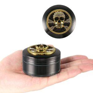 Młynek Metalowy Czaszka Z Diamentami | 63 mm | 4-cz.