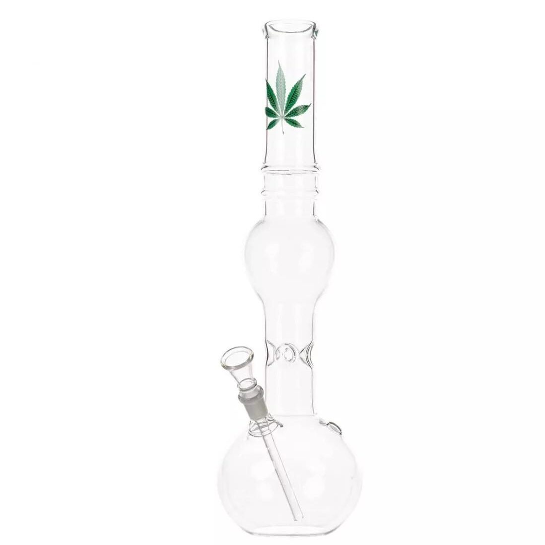 Fajka wodna, Bongo Lodowe Szklane Green Leaf | 39 cm