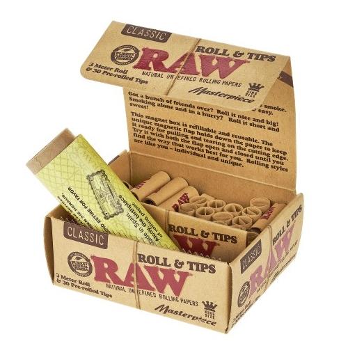 Bibułki, Bletki RAW Masterpiece Rolls 3 metry + Prerolled - obrazek 2