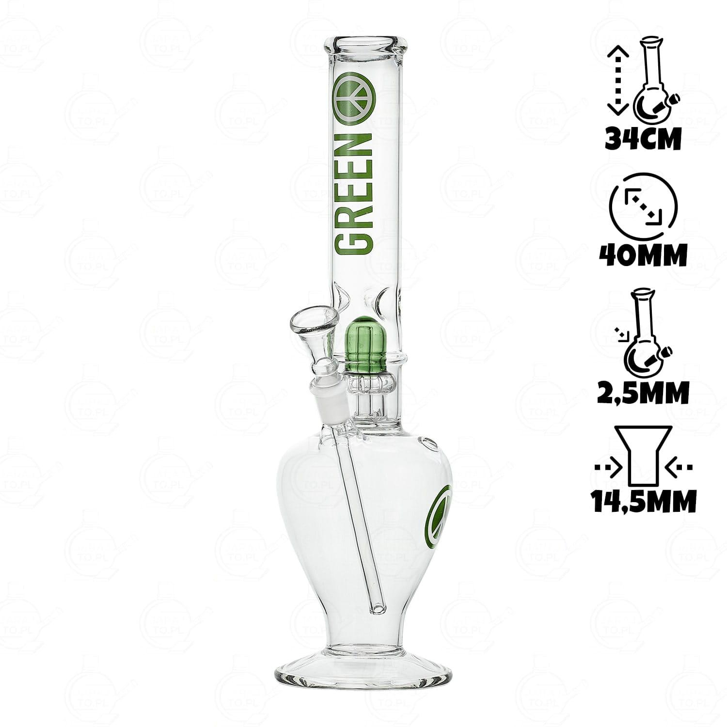 Bongo Szklane Peace Dome Perc | Greenline | 35 cm - obrazek 4