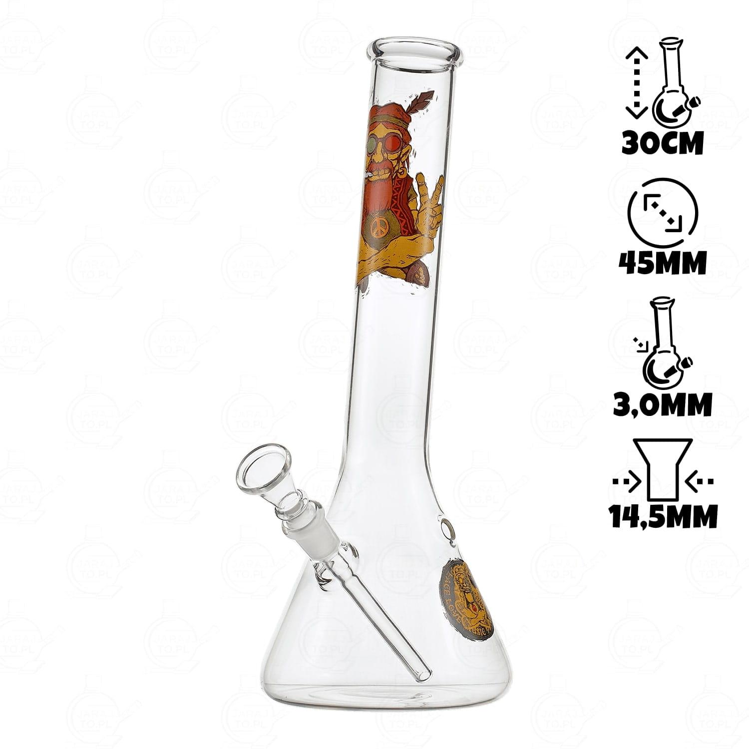 Fajka wodna, Bongo Szklane SmoKing Hipis Pener | 30 cm - obrazek 2