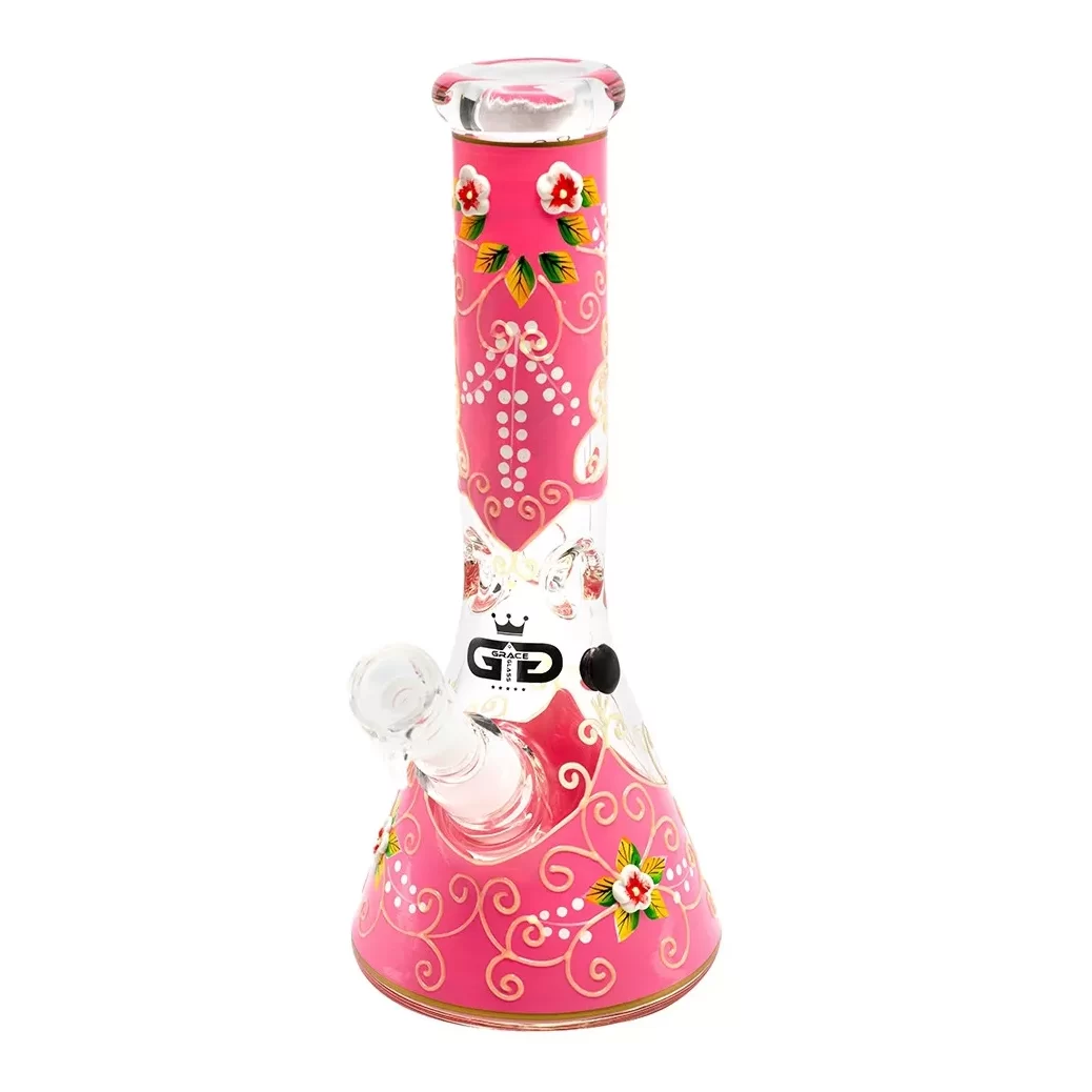 Fajka wodna, Bongo Szklane Pinky Glow | Grace Glass | 32 cm - obrazek 2