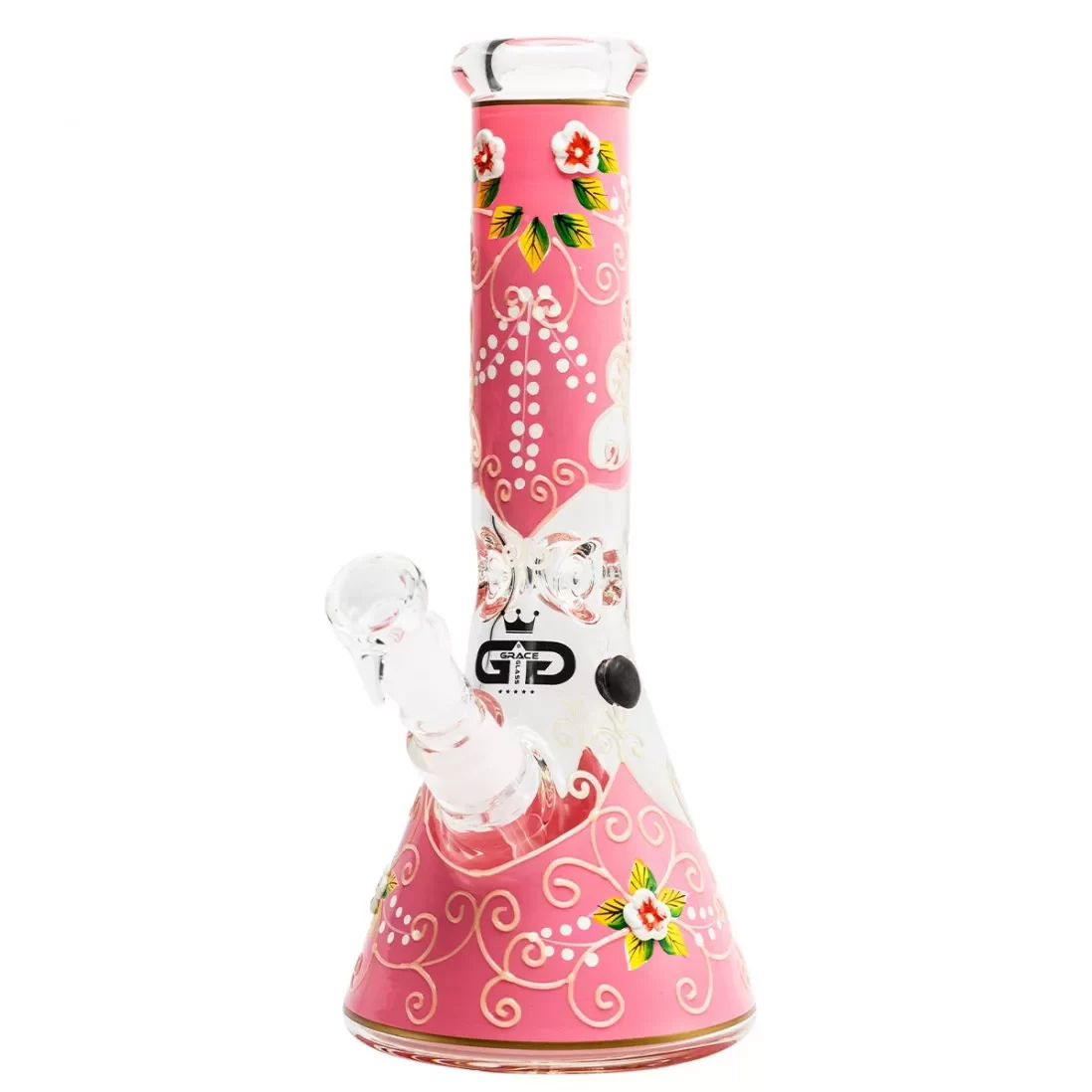 Fajka wodna, Bongo Szklane Pinky Glow | Grace Glass | 32 cm - obrazek 4