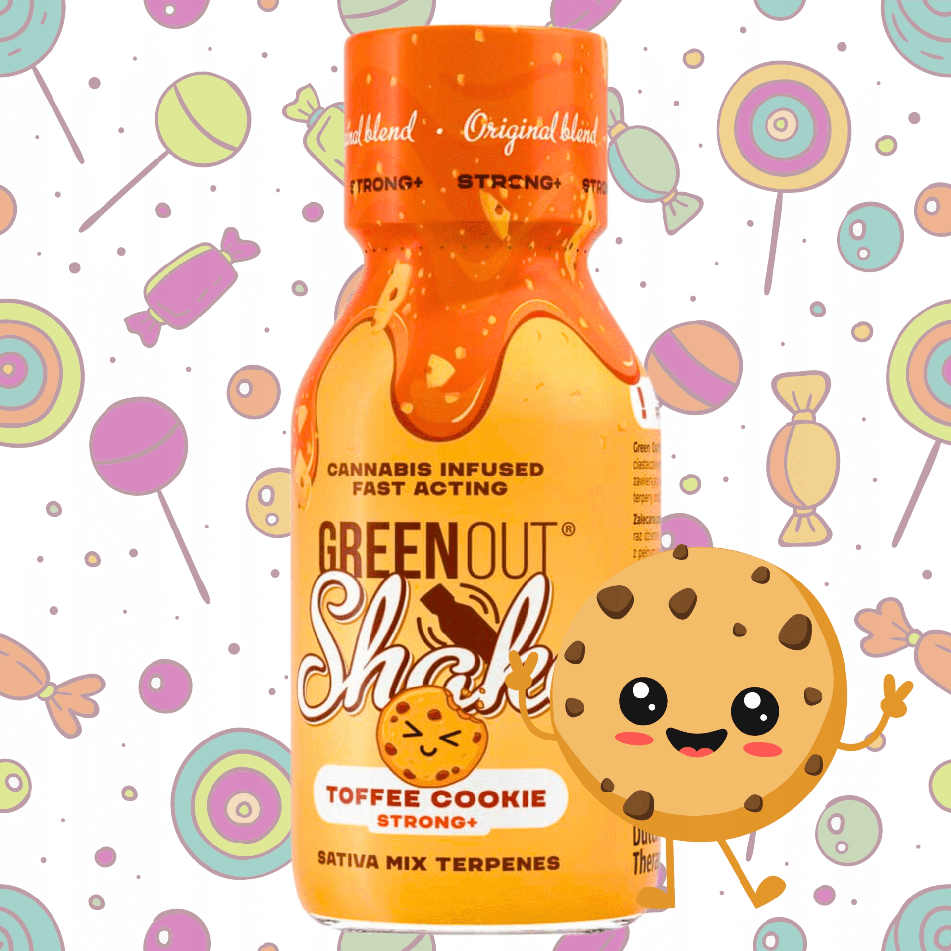 Olejek Konopny | Green Out Shake | Toffee Cookie | STRONG+ - obrazek 2